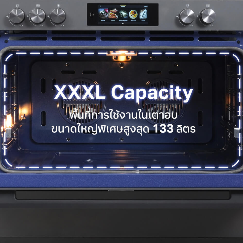 เตาแก๊สพร้อมเตาอบตั้งพื้น FREESTANDING แบรนด์ EVE รุ่น JASPER MATT สีเทาดำ ขนาด 90 เซนติเมตร_5